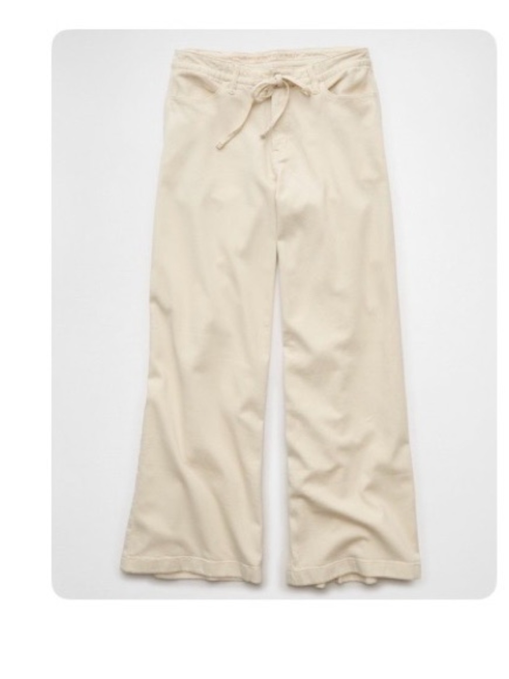 American Eagle Dreamy Drape Stretch Low-Rise Ultra Wide-Leg 6 Bone/Khaki NWT